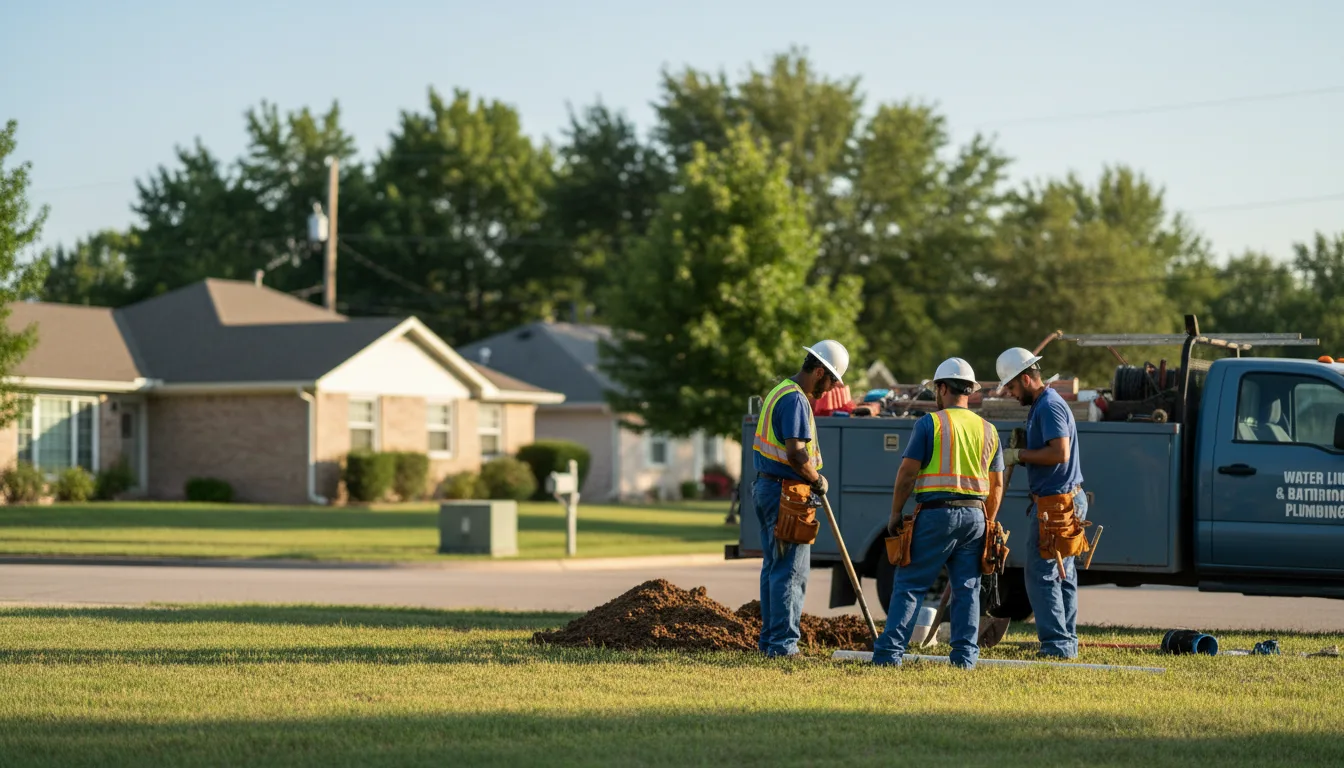 Residential water line and bathroom plumbing service in Quinter, KS